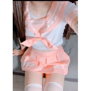 粉色JK经典作品：妹子身材粉红色服装视频（476MB）