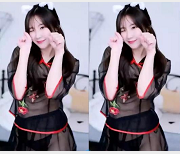 韩国女团成员直播穿白色背心,诱惑的舞姿被网友拍了下来。