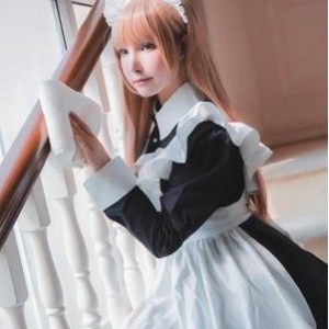 猫咪白丝女仆装微博薄禾小豹猫合集