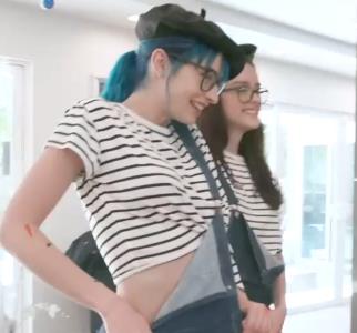 新速片艺术小姐姐互动合集1V635M，天蓝头发可爱自拍